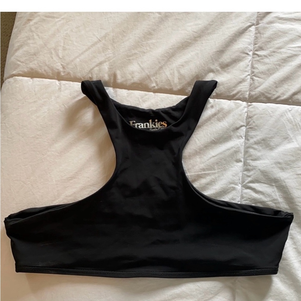 Frankie's Bikinis Black High Neck Bikini Top